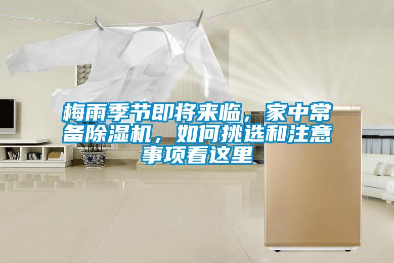 梅雨季節即將來臨，家中常備除濕機，如何挑選和注意事項看這里