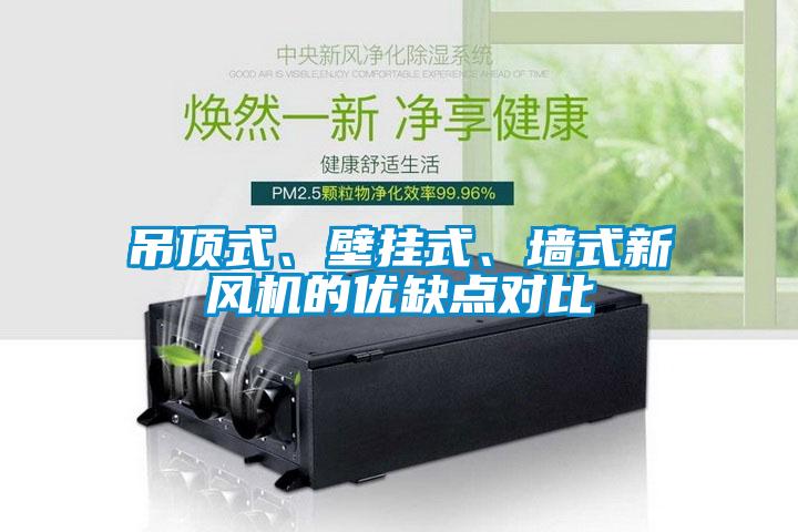 吊頂式、壁掛式、墻式新風機的優缺點對比