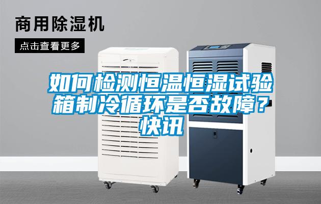 如何檢測恒溫恒濕試驗(yàn)箱制冷循環(huán)是否故障？快訊
